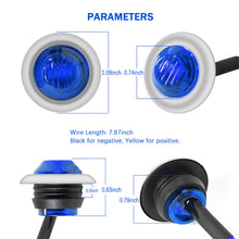 Load image into Gallery viewer, 10 PCS MK-118 3/4 inch Metal Frame Car / Truck 3LEDs Side Marker Indicator Lights Bulb Lamp, MK-118(Blue Light), MK-118(Green Light), MK-118(Red Light), MK-118(White Light), MK-118 (Yellow Light)