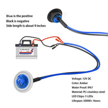 Load image into Gallery viewer, 10 PCS MK-118 3/4 inch Metal Frame Car / Truck 3LEDs Side Marker Indicator Lights Bulb Lamp, MK-118(Blue Light), MK-118(Green Light), MK-118(Red Light), MK-118(White Light), MK-118 (Yellow Light)