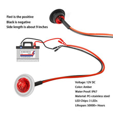 Load image into Gallery viewer, 10 PCS MK-118 3/4 inch Metal Frame Car / Truck 3LEDs Side Marker Indicator Lights Bulb Lamp, MK-118(Red Light), MK-118(White Light), MK-118 (Yellow Light), MK-118(Blue Light), MK-118(Green Light)