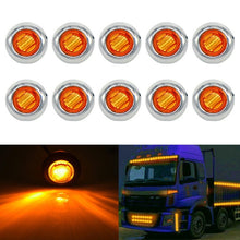 Load image into Gallery viewer, 10 PCS MK-118 3/4 inch Metal Frame Car / Truck 3LEDs Side Marker Indicator Lights Bulb Lamp, MK-118(Blue Light), MK-118(Green Light), MK-118(Red Light), MK-118(White Light), MK-118 (Yellow Light)
