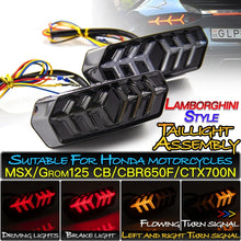 Load image into Gallery viewer, 2 PCS KC670 Motorcycle Integrated Flashing Turn Signal Brake Tail Light for Honda MSX125 CBR650F CTX700, KC670