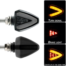 Load image into Gallery viewer, 2 PCS KC018A Motorcycle Triangular V-shaped Two-color LED Brake Turn Signal Light, KC018A
