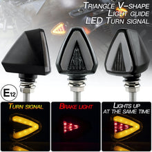 Load image into Gallery viewer, 2 PCS KC018A Motorcycle Triangular V-shaped Two-color LED Brake Turn Signal Light, KC018A