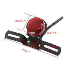 Load image into Gallery viewer, 2 PCS Motorcycle Retro Round Brake Light with License Plate Holder, Retro Round Brake Light