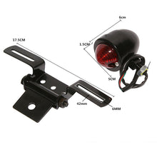 Load image into Gallery viewer, 2 PCS KC-WD-FGZXD Motorcycle Retro Round Brake Light with License Plate Holder, Brake Light
