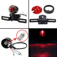Load image into Gallery viewer, 2 PCS KC-WD-FGZXD Motorcycle Retro Round Brake Light with License Plate Holder, Brake Light