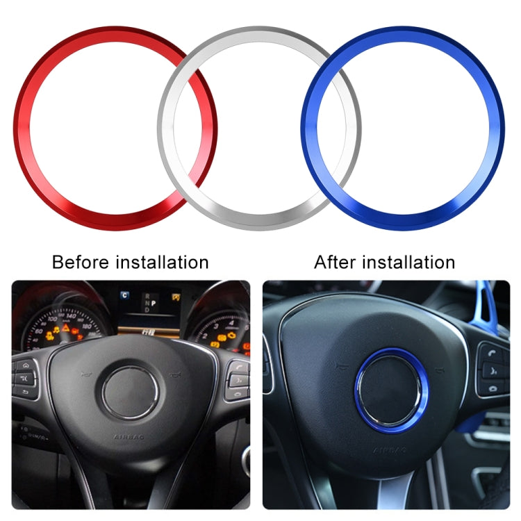 Car Steering Wheel Decorative Ring Cover for Mercedes-Benz,Inner Diameter: 5.6cm, 5.6cm (Silver), 5.6cm (Blue), 5.6cm (Red)