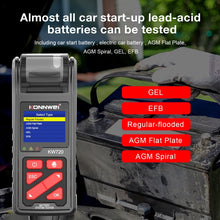 Load image into Gallery viewer, KONNWEI KW720 Car 3.2 inch 6V-24V Lead-acid Battery Tester with Printer, KW720