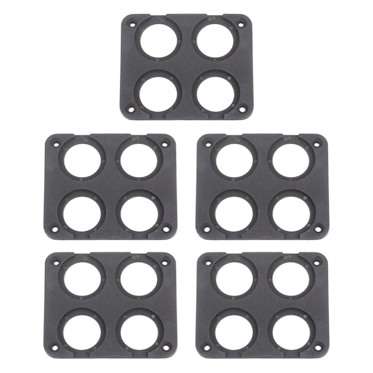 5 PCS 4-Hole Car Modified USB Charging Voltmeter Cigarette Lighter Panel, 4-Hole