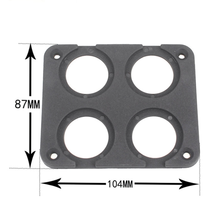 5 PCS 4-Hole Car Modified USB Charging Voltmeter Cigarette Lighter Panel, 4-Hole