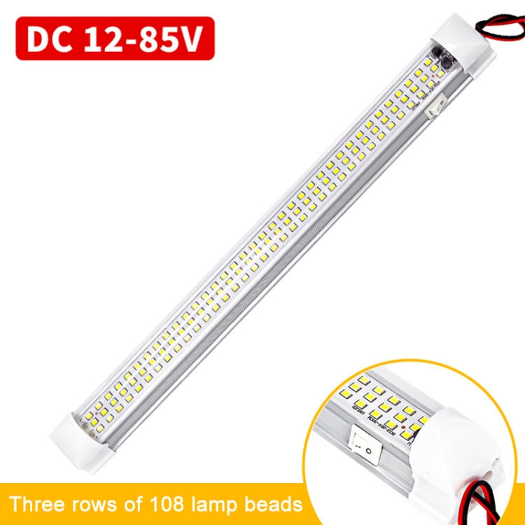 2 PCS ZS-3333 Side Switch Type 12-80V High Bright 108LEDs Car Dome Light Cabin Light Bar, ZS-3333 Side Switch Type