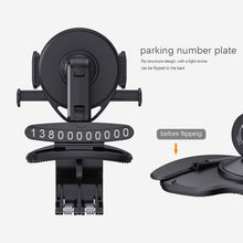 Load image into Gallery viewer, Car Multi-function Center Console Mobile Phone Holder with Number Plate, Mobile Phone Holder with Number Plate