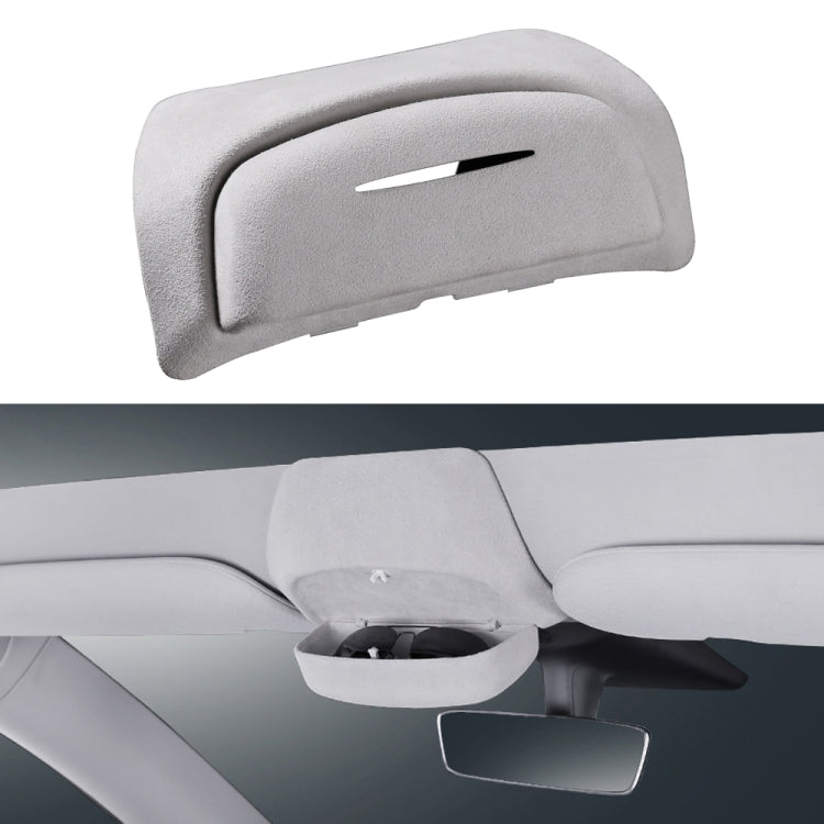 Car Suede Wrap Version Sunglasses Storage Box for Tesla Model Y 2019-2023, Suede Wrap Version for Tesla Model Y