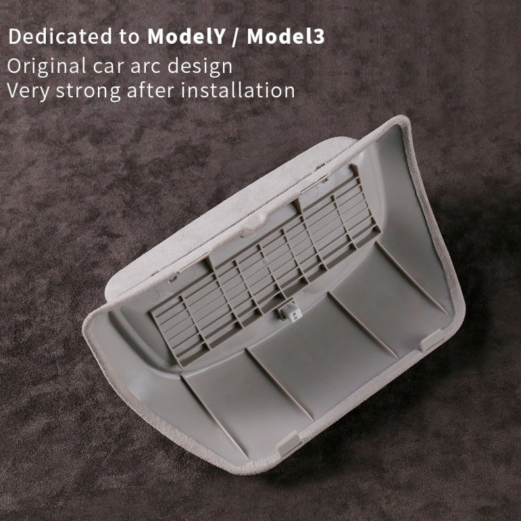 Car Suede Wrap Version Sunglasses Storage Box for Tesla Model Y 2019-2023, Suede Wrap Version for Tesla Model Y