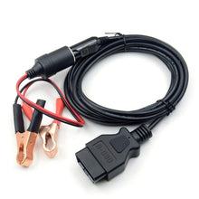 Load image into Gallery viewer, OBD II Car ECU Emergency Power Supply Cable Memory Saver with Alligator Clip-On Cigarette Lighter Power Socket, OBD II