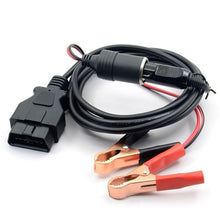 Load image into Gallery viewer, OBD II Car ECU Emergency Power Supply Cable Memory Saver with Alligator Clip-On Cigarette Lighter Power Socket, OBD II