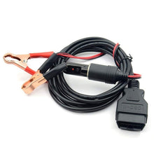 Load image into Gallery viewer, OBD II Car ECU Emergency Power Supply Cable Memory Saver with Alligator Clip-On Cigarette Lighter Power Socket, OBD II