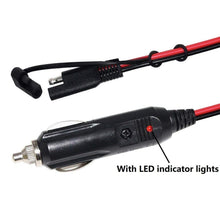Load image into Gallery viewer, 12V SAE Car Power Cord Cigarette Lighter Plug to Solar Battery Charging Connecting Cable, Length: 1.5m, 1.5m