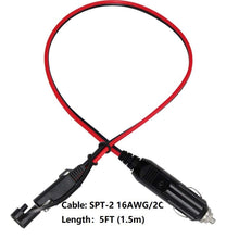 Load image into Gallery viewer, 12V SAE Car Power Cord Cigarette Lighter Plug to Solar Battery Charging Connecting Cable, Length: 1.5m, 1.5m