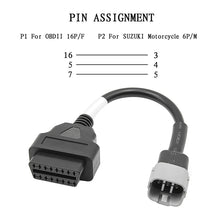 Load image into Gallery viewer, Motorcycle OBD 16PIN Female to 6PIN Connector Cable for Suzuki, For Suzuki
