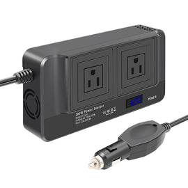 DC12V 200W AC110V Car Smart Multi-functional Digital Display Inverter, US Plug, US Plug