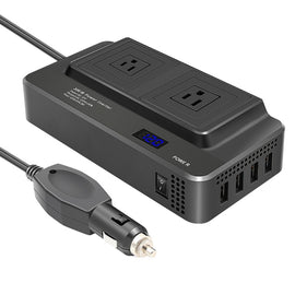 DC12V 200W AC110V Car Smart Multi-functional Digital Display Inverter, US Plug, US Plug