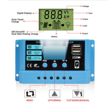 Load image into Gallery viewer, 20A Solar Charge Controller 12V / 24V Lithium Lead-Acid Battery Charge Discharge PV Controller, 20A
