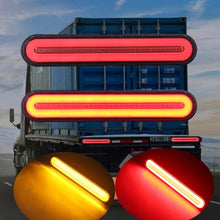 Load image into Gallery viewer, 2 PCS Heavy-duty Truck Trailer 100LED Light Guide Two-color Brake Light, Two-color