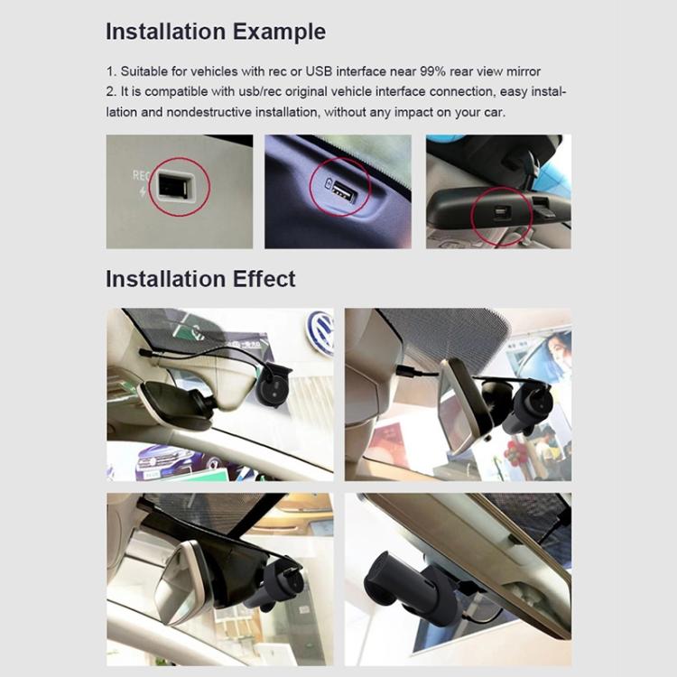Car WiFi Single Camera Hidden 360 Degree Rotation Car Driving Recorder, WiFi Single Camera