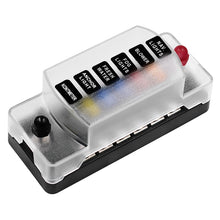 Load image into Gallery viewer, ZH-978A1 FB1901 1 In 6 Out 6 Ways Independent Positive Negative Fuse Box with 12 Fuses for Auto Car Truck Boat, ZH-978A1