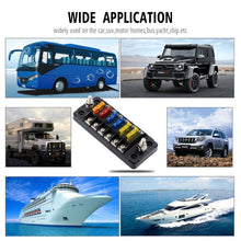 Load image into Gallery viewer, ZH-978A1 FB1901 1 In 6 Out 6 Ways Independent Positive Negative Fuse Box with 12 Fuses for Auto Car Truck Boat, ZH-978A1
