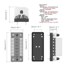 Load image into Gallery viewer, ZH-978A1 FB1901 1 In 6 Out 6 Ways Independent Positive Negative Fuse Box with 12 Fuses for Auto Car Truck Boat, ZH-978A1