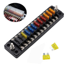 Load image into Gallery viewer, ZH-978A2 FB1902 1 In 12 Out 12 Ways Independent Positive Negative Fuse Box with 24 Fuses for Auto Car Truck Boat, ZH-978A2