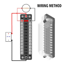 Load image into Gallery viewer, ZH-978A2 FB1902 1 In 12 Out 12 Ways Independent Positive Negative Fuse Box with 24 Fuses for Auto Car Truck Boat, ZH-978A2