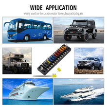 Load image into Gallery viewer, ZH-978A2 FB1902 1 In 12 Out 12 Ways Independent Positive Negative Fuse Box with 24 Fuses for Auto Car Truck Boat, ZH-978A2