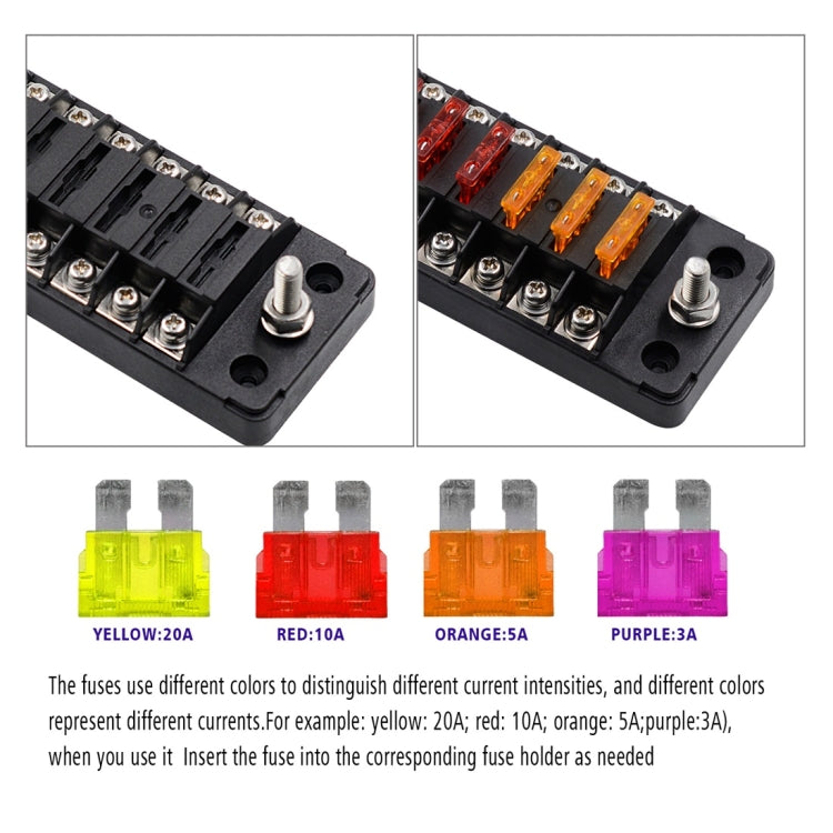 FB1904 1 In 1 Out 12 Ways Positive Negative Fuse Box with 24 Fuses for Auto Car Truck Boat, ZH-979A2