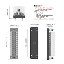 Load image into Gallery viewer, FB1904 1 In 1 Out 12 Ways Positive Negative Fuse Box with 24 Fuses for Auto Car Truck Boat, ZH-979A2