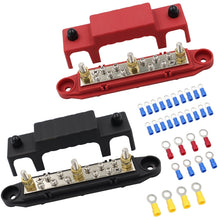 Load image into Gallery viewer, 1 Pair 48V 150A M6 Power Distribution Terminal Block Battery Bus Bar Set with Terminal Block, M6 with Terminal Block