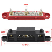 Load image into Gallery viewer, 1 Pair 48V 150A M6 Power Distribution Terminal Block Battery Bus Bar Set with Terminal Block, M6 with Terminal Block