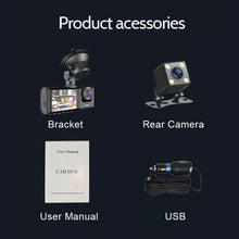 Load image into Gallery viewer, A1 3-lens Video HD Night Vision Car Driving Recorder, with Rear View Camera, A1