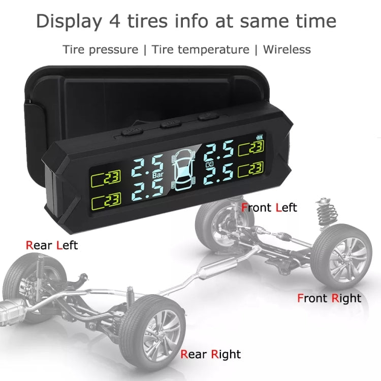 Car High Precision Solar Charging Tire Pressure Monitoring System TPMS, External Beep Sensor, External Beep Sensor