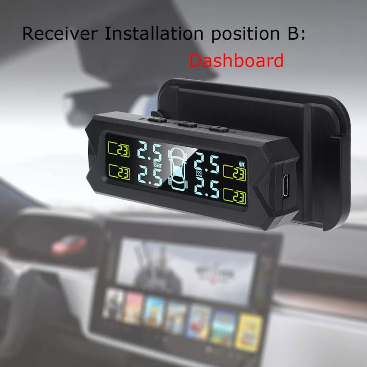 Car High Precision Solar Charging Tire Pressure Monitoring System TPMS, External Beep Sensor, External Beep Sensor