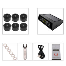 Load image into Gallery viewer, Car Solar Wireless Tire Pressure Monitoring System TPMS 6 External Sensors for 6-wheel Truck Bus, Solar Wireless Tire Pressure Monitoring