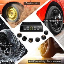 Load image into Gallery viewer, Car Solar Wireless Tire Pressure Monitoring System TPMS 6 External Sensors for 6-wheel Truck Bus, Solar Wireless Tire Pressure Monitoring