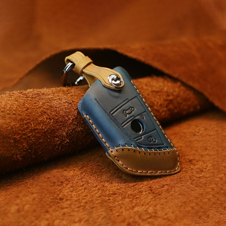 For BMW Blade Style Car Cowhide Leather Key Protective Cover Key Case, Two Keys Version, For BMW, Two Keys Version