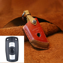 Load image into Gallery viewer, For BMW Blade Style Car Cowhide Leather Key Protective Cover Key Case, Two Keys Version, For BMW, Two Keys Version