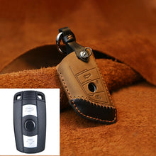 Load image into Gallery viewer, For BMW Blade Style Car Cowhide Leather Key Protective Cover Key Case, Two Keys Version, For BMW, Two Keys Version
