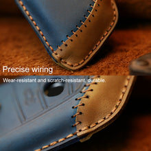 Load image into Gallery viewer, For BMW Blade Style Car Cowhide Leather Key Protective Cover Key Case, Three Keys Version, For BMW, Three Keys Version