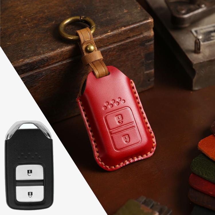 For Honda Car Cowhide Leather Key Protective Cover Key Case, Two Keys Version, For Honda, Two Keys Version