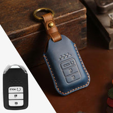 Load image into Gallery viewer, For Honda Car Cowhide Leather Key Protective Cover Key Case, Three Keys Start Version, For Honda, Three Keys Start Version, For Honda, Three Keys Version